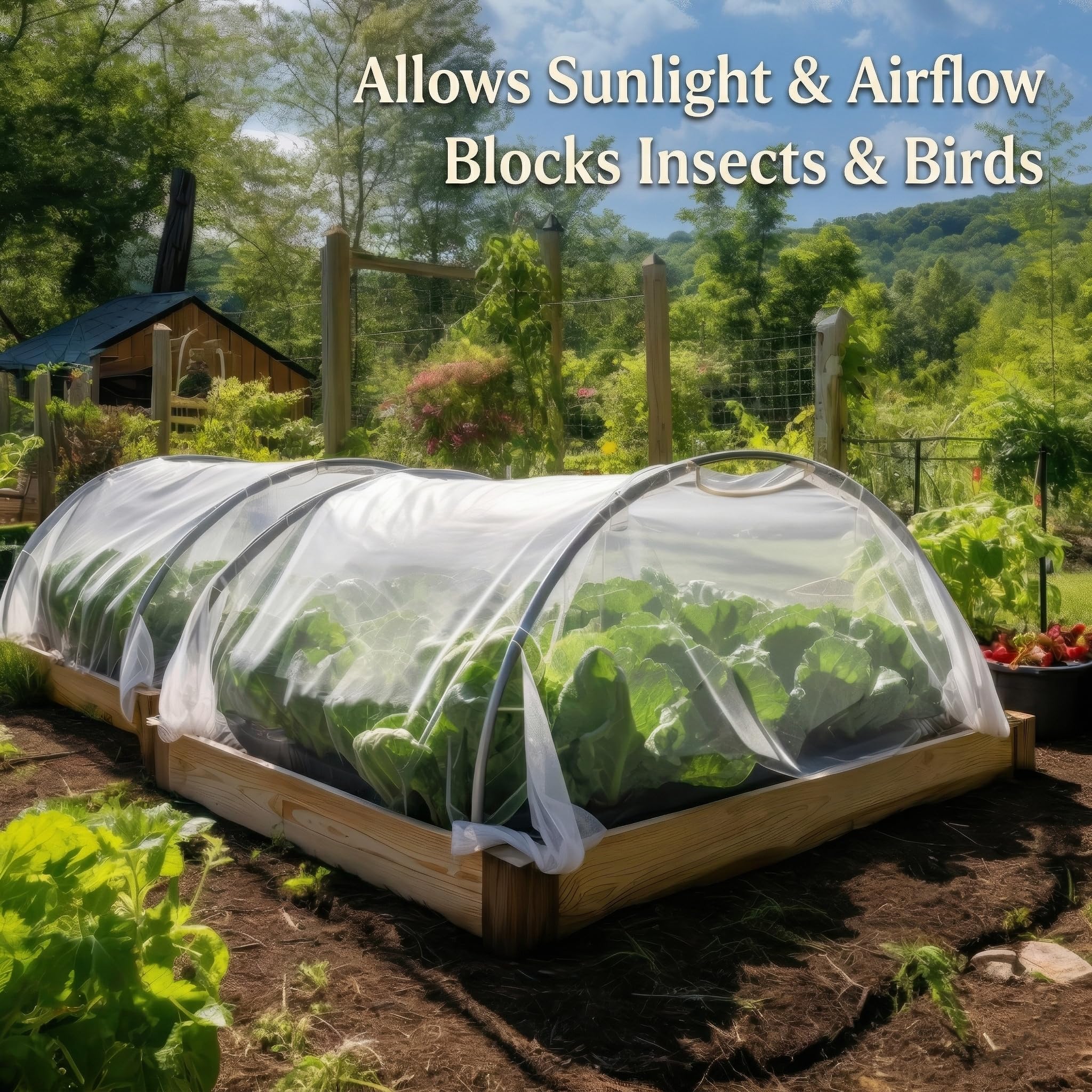 Insektennetz für Garten & Hochbeete, Feinmaschig 3x6 M, 2 Stück