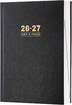 2026-2027 Diary - Diary 2026-2027 Full Page Per Day, Page A Day Calendar, Jul. 2026 - Jun. 2027, 5.8" x 8.4", Agenda for 365 Days - Hardcover Black