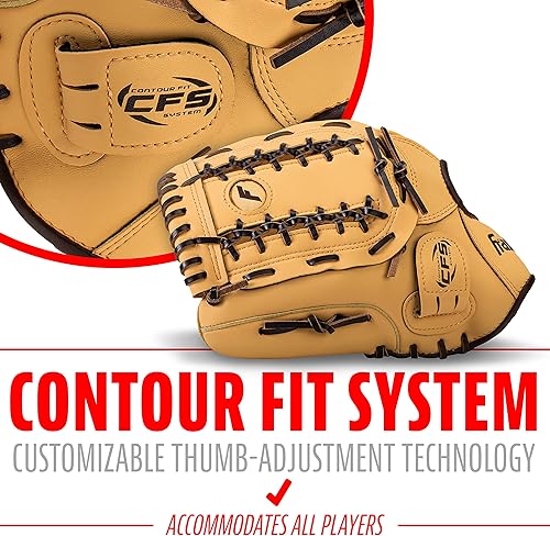 Vista 204 de Franklin Sports Field Master Baseball + Softball Glove - Field Master Adult + Youth Baseball + Softball Mitt - Men's + Women's Gloves - Right Hand