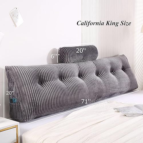 Miniatura 9 de Almohadas tipo cuña para cabecera y almohada enrollable para cabecera, cojín grande para reposo en cama, almohadas de lectura, tamaño individual, 39