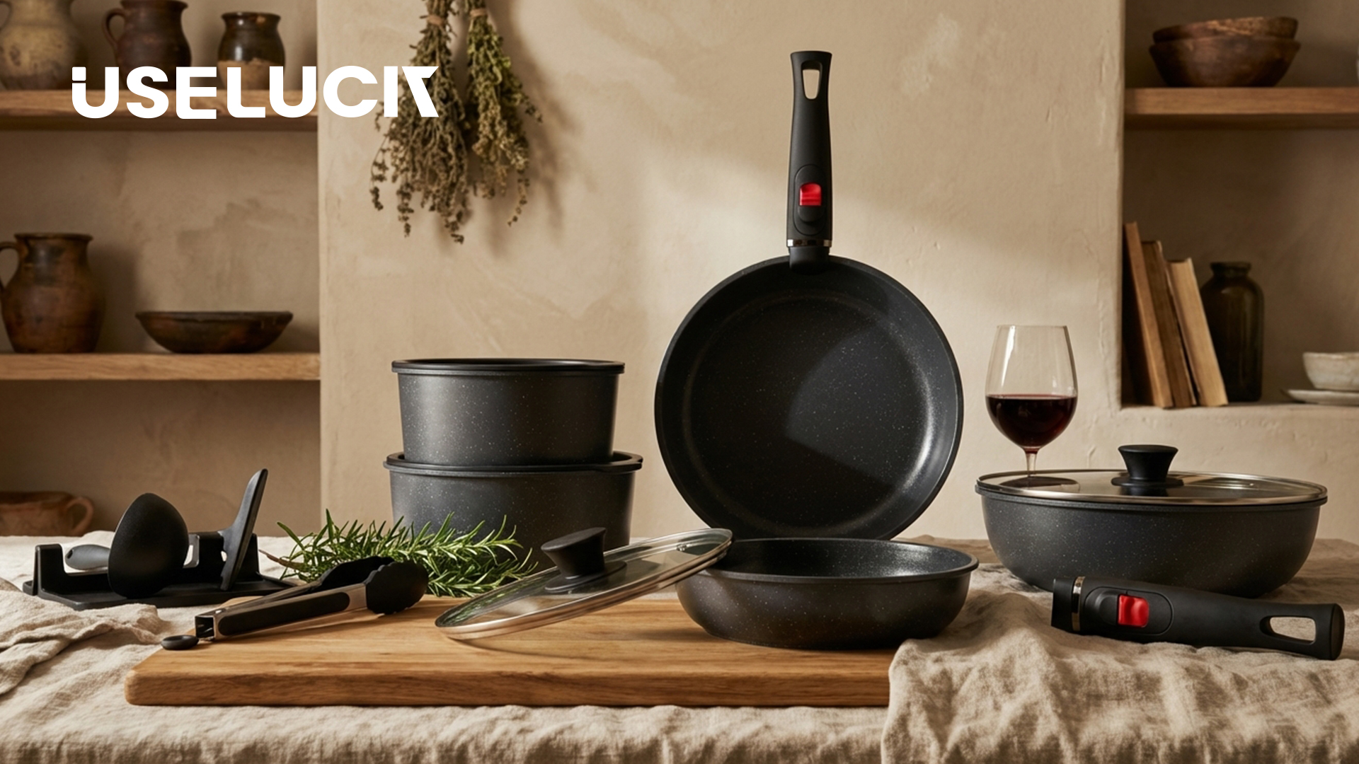 【美品4枚セット】 Braxton Cook ブラクストン・クック Amazon.com: USELUCK 21Pcs Ceramic Pots and Pans Set Non Stick