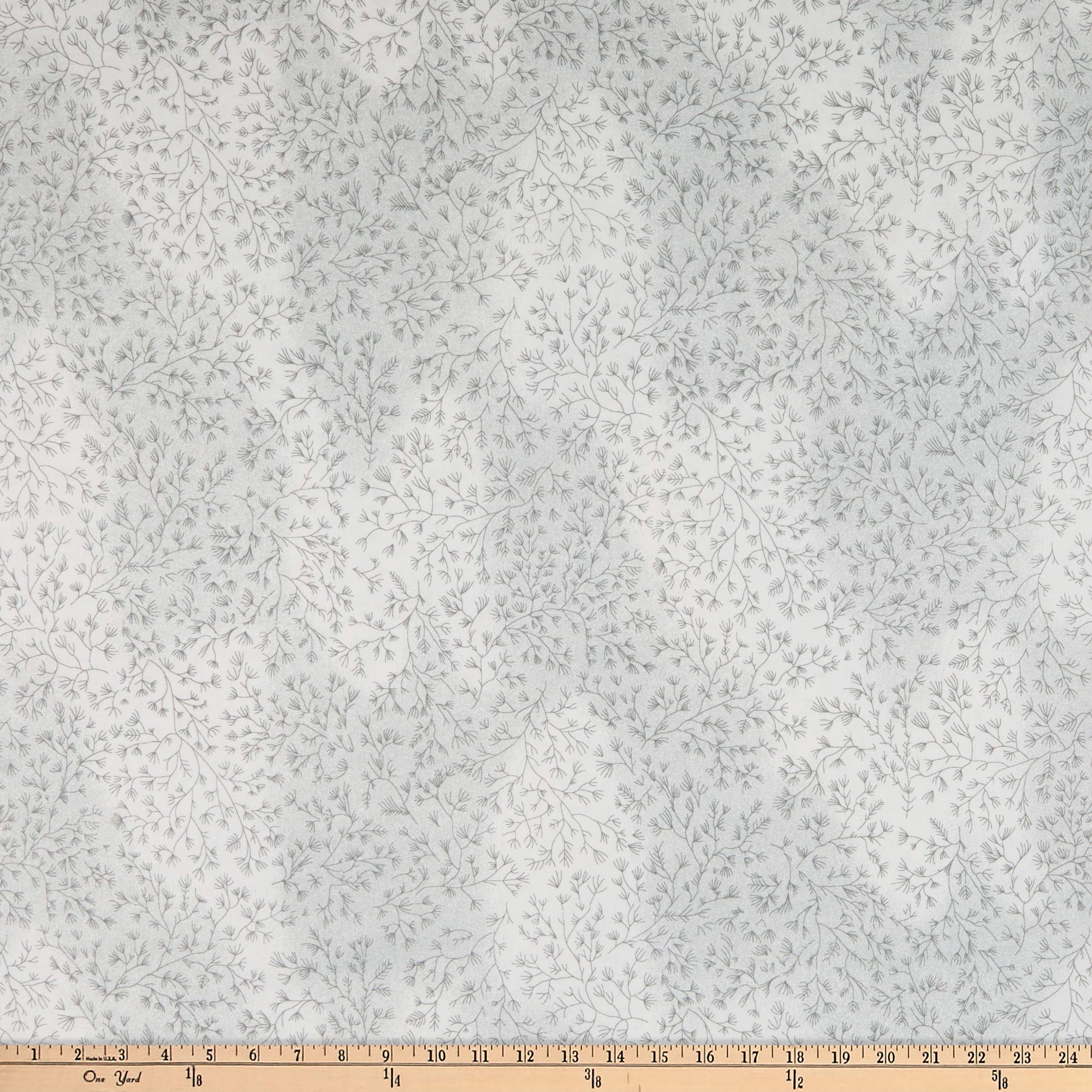 Westrade 110" Wide Quilt Backs Woodland White Grey, Fabric by the Yard