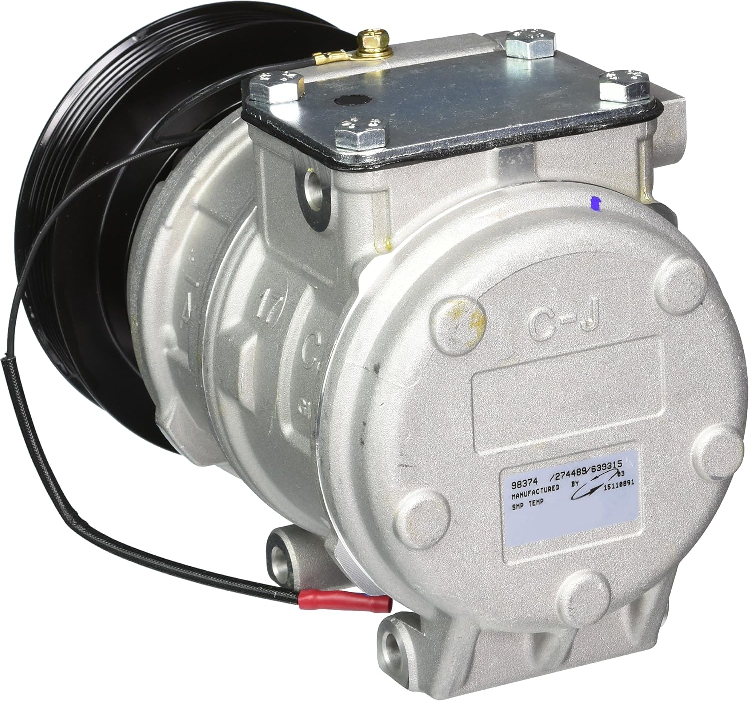 Four Seasons 98374 AC Compressor, side view with product label