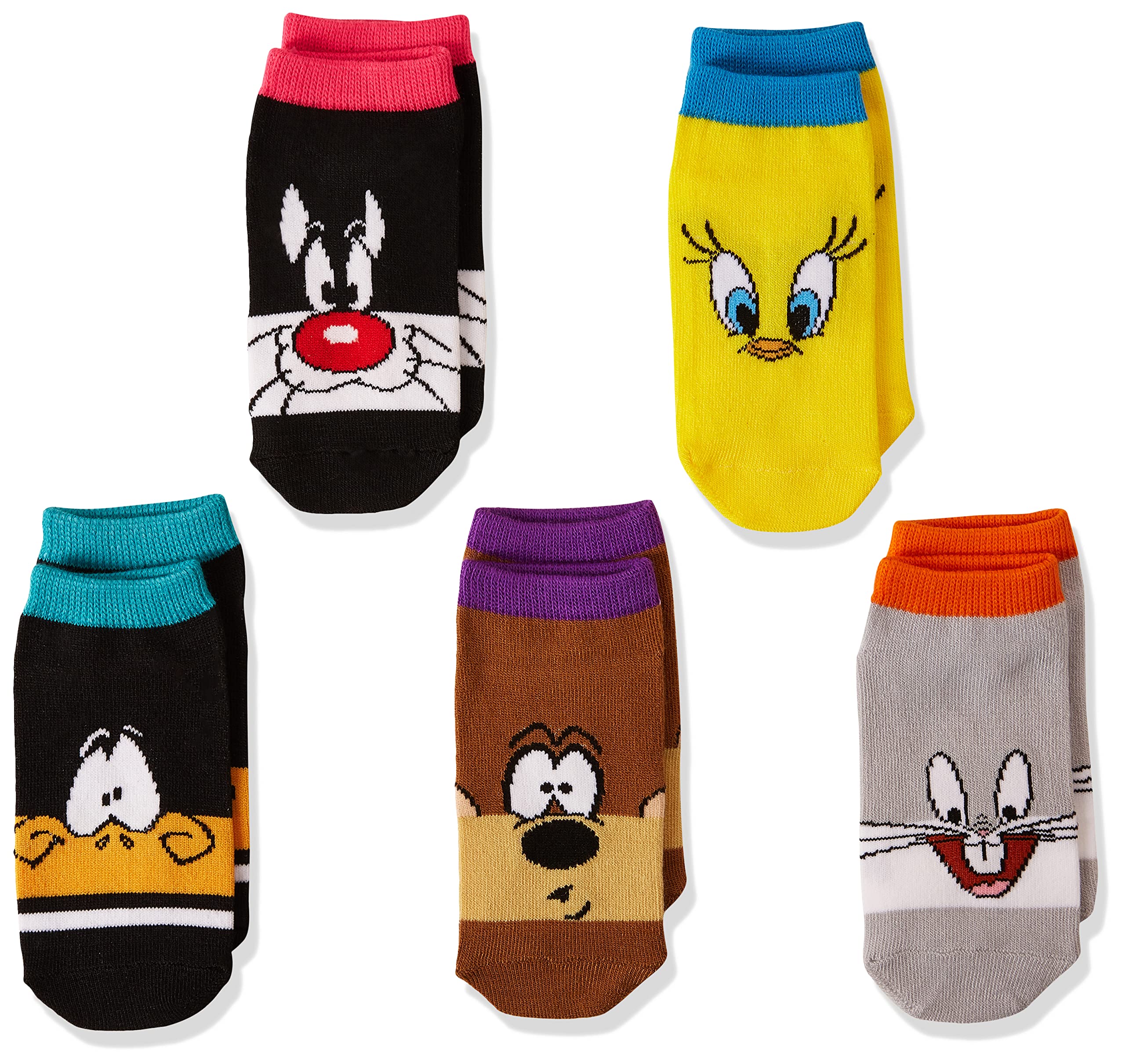 Looney Tunes unisex-child Looney Tunes 5 Pack No Show Socks Casual Sock