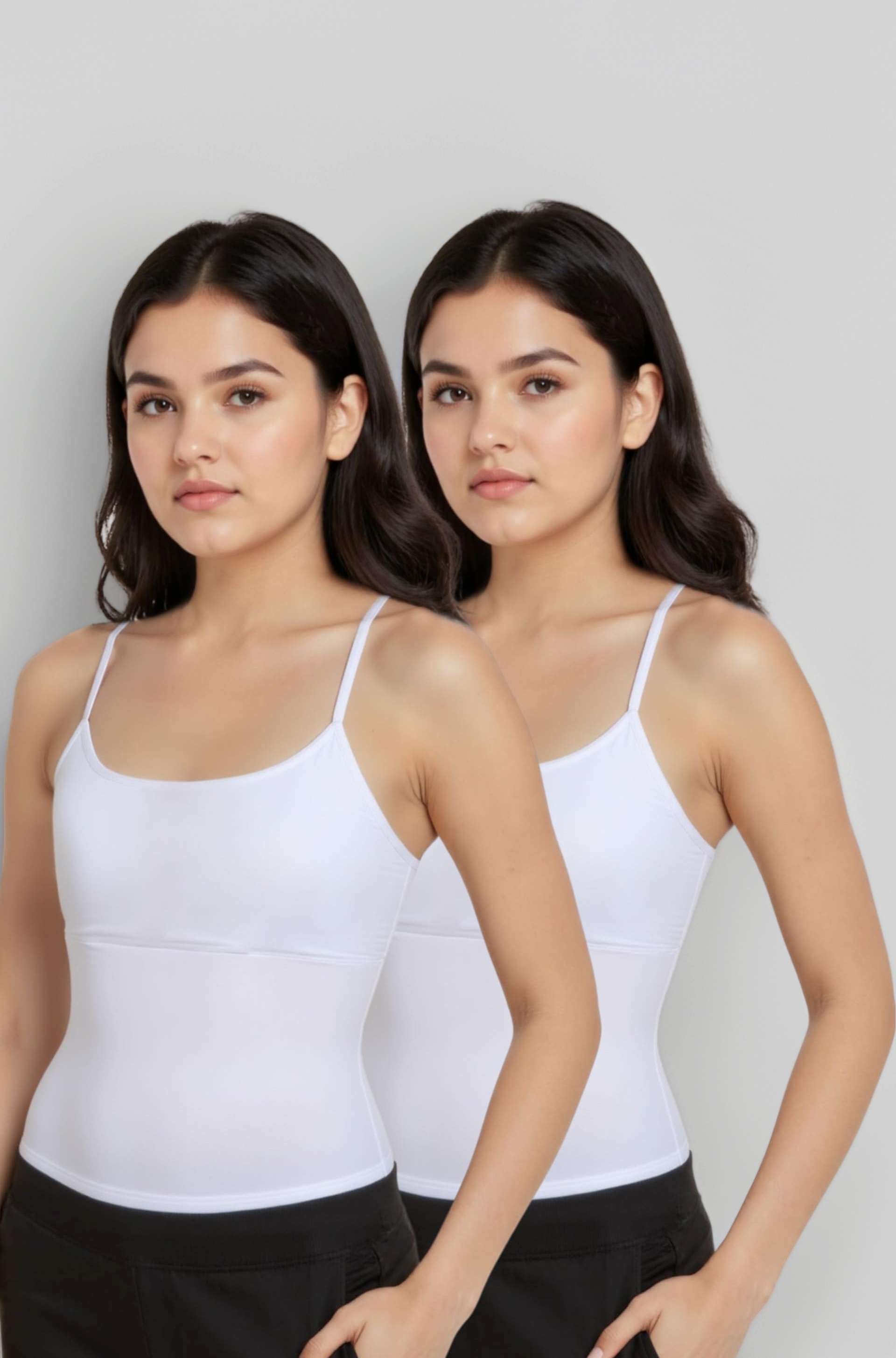 Essentials Padded Camisole Starter Bra for Young Girls, Sleeveless Undershirts Cami Vest with Adjustable Straps, Cotton Camisole Tank Top/Innerwear for Girls