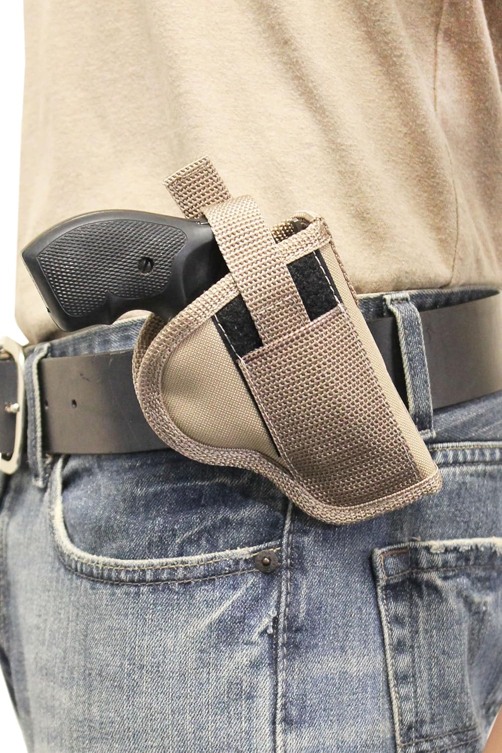 Barsony Desert Sand Cross Draw Holster for 2", Snub-Nose .38 .357 Revolvers