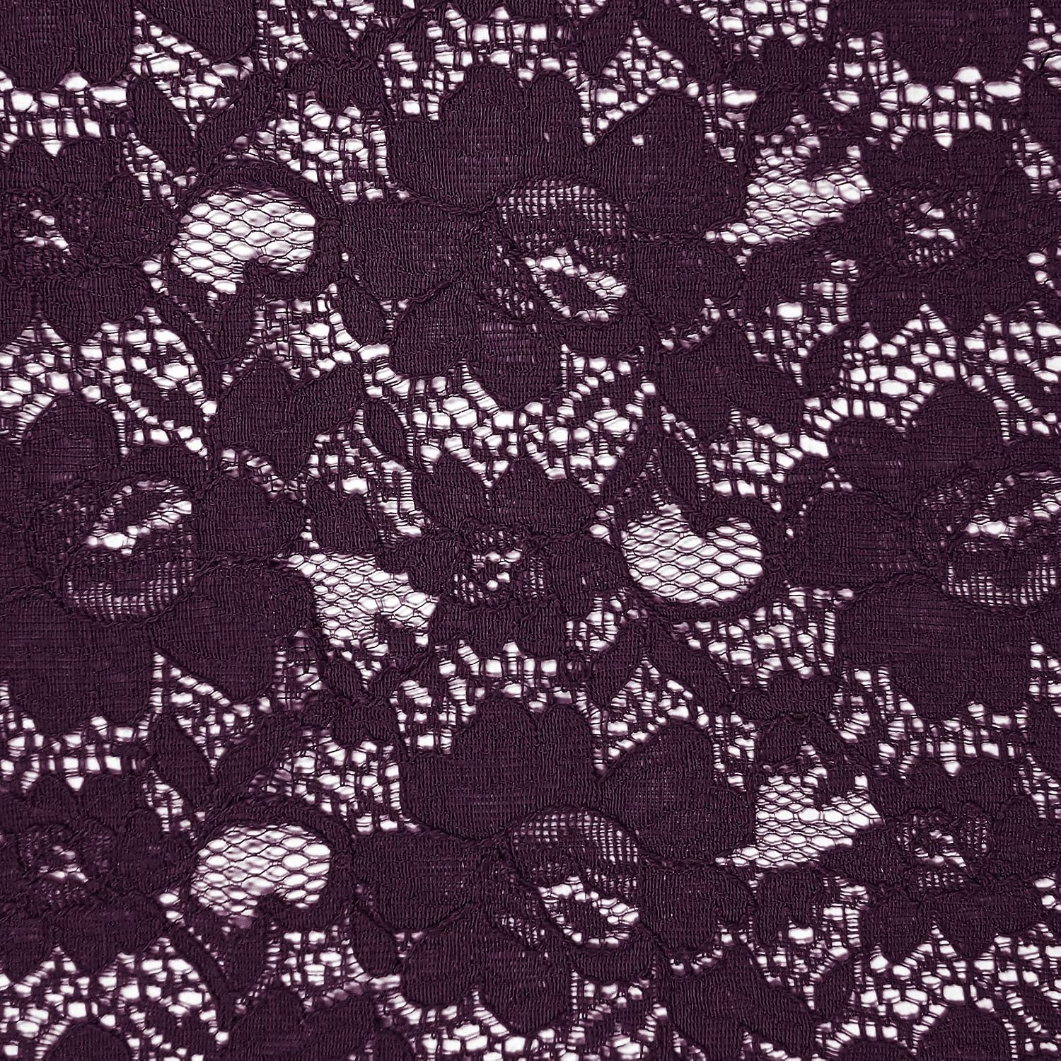 Chic Pattern Cotton Lace Fabric by The Yard (LACE-Plum DK)