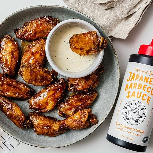Miniatura 4 de Bachans Paquete de cuatro salsas  2 salsa japonesa original de 17 onzas  2 salsa japonesa picante y picante de 16 onzas lote pequeño sin OMG sin