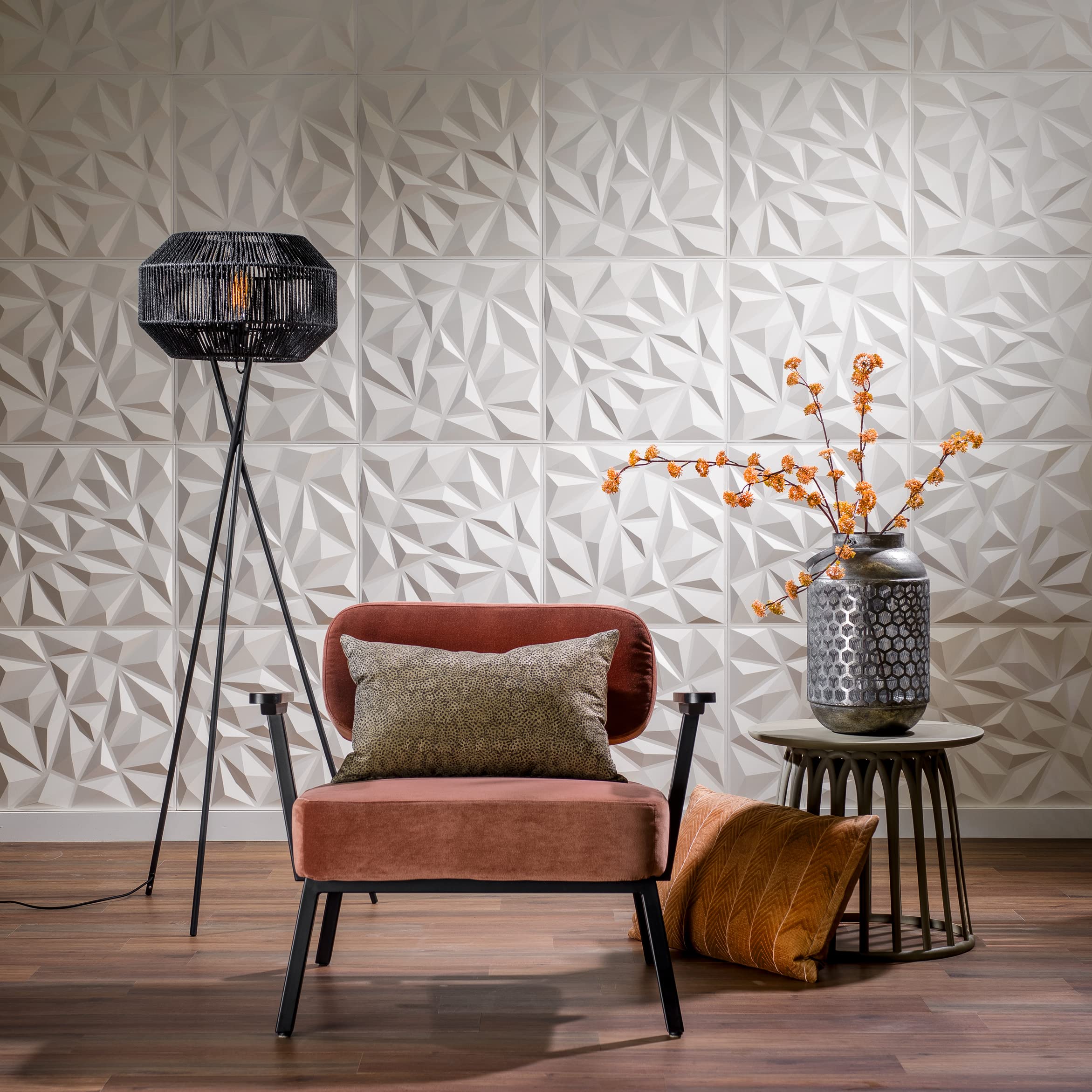 Panel de pared 3D WallArt | 12 paneles de pared 3D (3 m²) | Decoración 3D, revestimiento de pared decorativo para crear una pared 3D (PUCK)