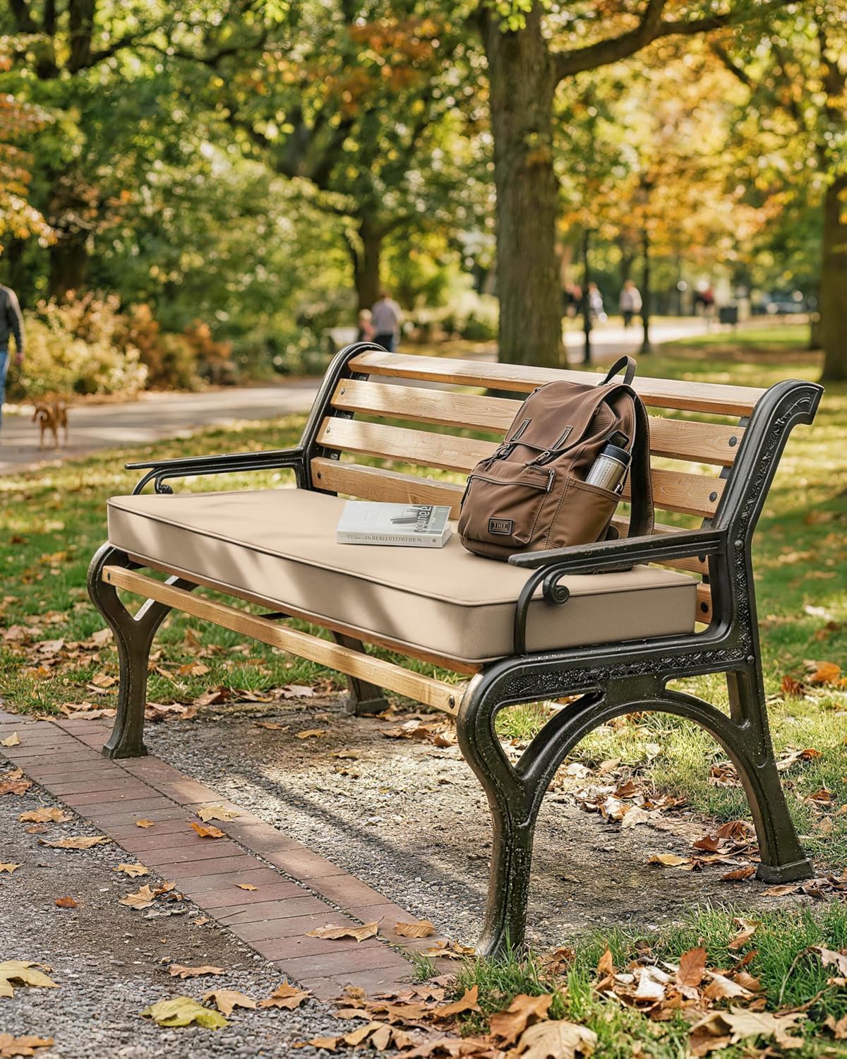 Outdoor Bench Cushions for Patio Furniture 36 X 18 Inch Water-Resistant & Fade-Resistant 3.5" Thick Removable Outdoor Couch Cushion with Hidden Zipper & Ties for Bench, Porch Swing, Loveseat
