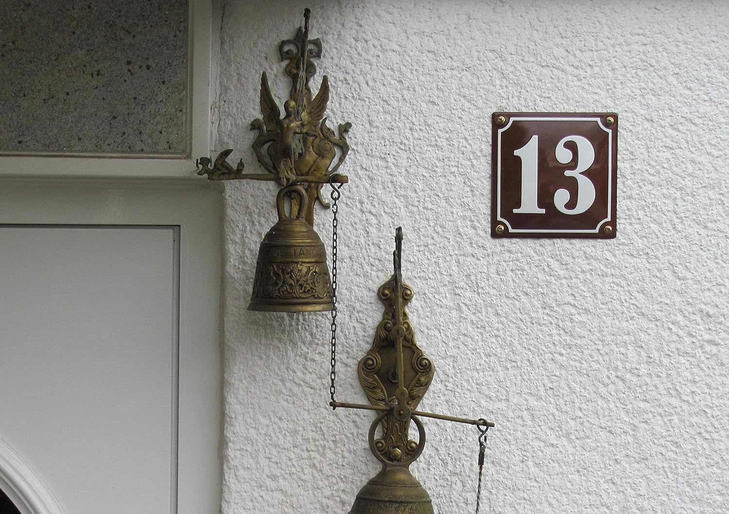 Porcelain Address Plaque, 5.9″x5.9″, Customisable Handcrafted Enamel Door Sign, French Classic Style, Personalized House Number, guarante