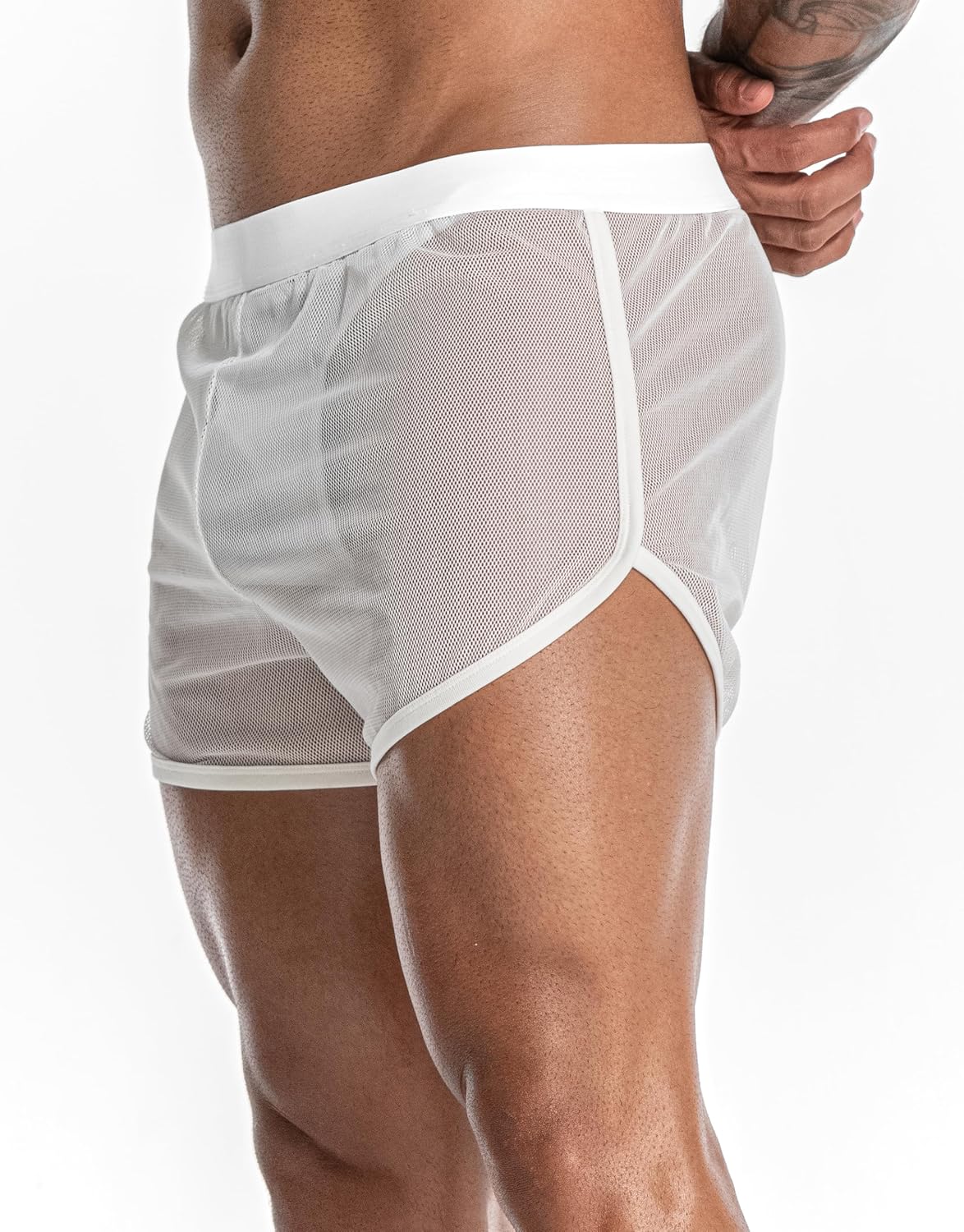 Mens Mesh Shorts Sexy Boxers See Through Boxers for Men - Image 4