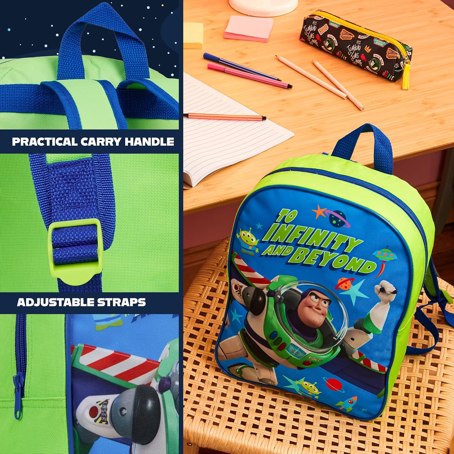 Get Trend Toy Story Mini Backpack Kids Toddlers 13x9” Rucksack Kindergarten Bag Preschool Sports Travel Backpacks 3+ Gifts for Kids (Blue Buzz) - Image 5