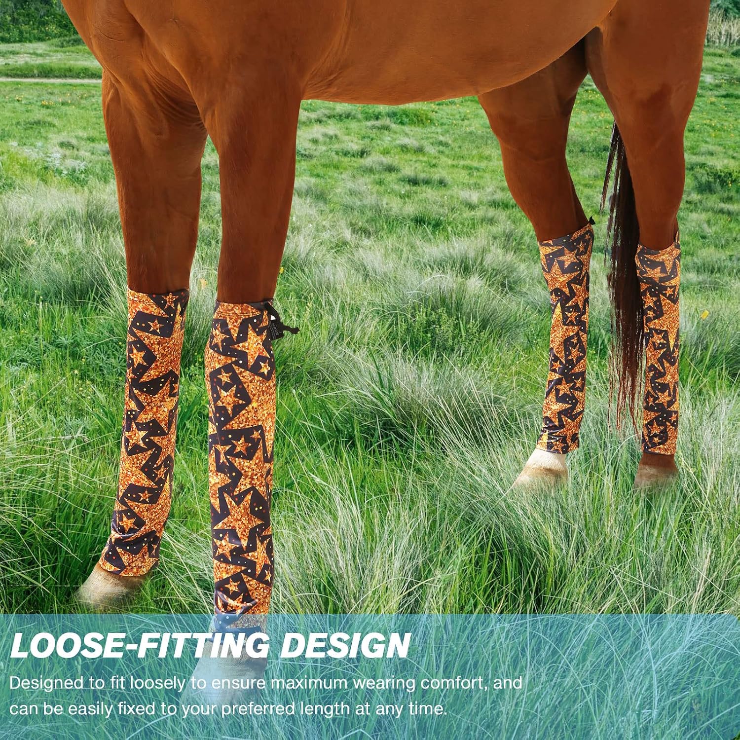 Harrison Howard Loose Fitting Horse Leg Socks Horse Socks Comfortable and Easy to Wear Set of 4