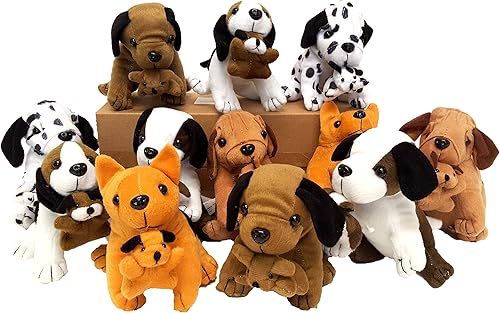 Perros de peluche y gatos sosteniendo a sus bebés (12 perros sosteniendo cachorros) disponible en Yaxa Colombia