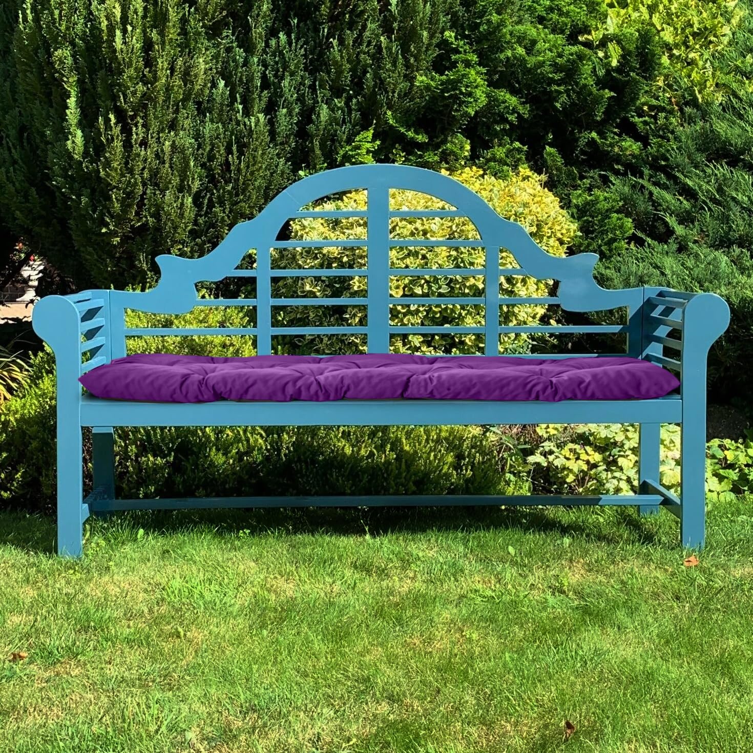 Coussin De Banc D’extérieur 3 Places Gardenista – 150x50 Cm, Tissu Imperméable, Touffeté, Couleur Violet