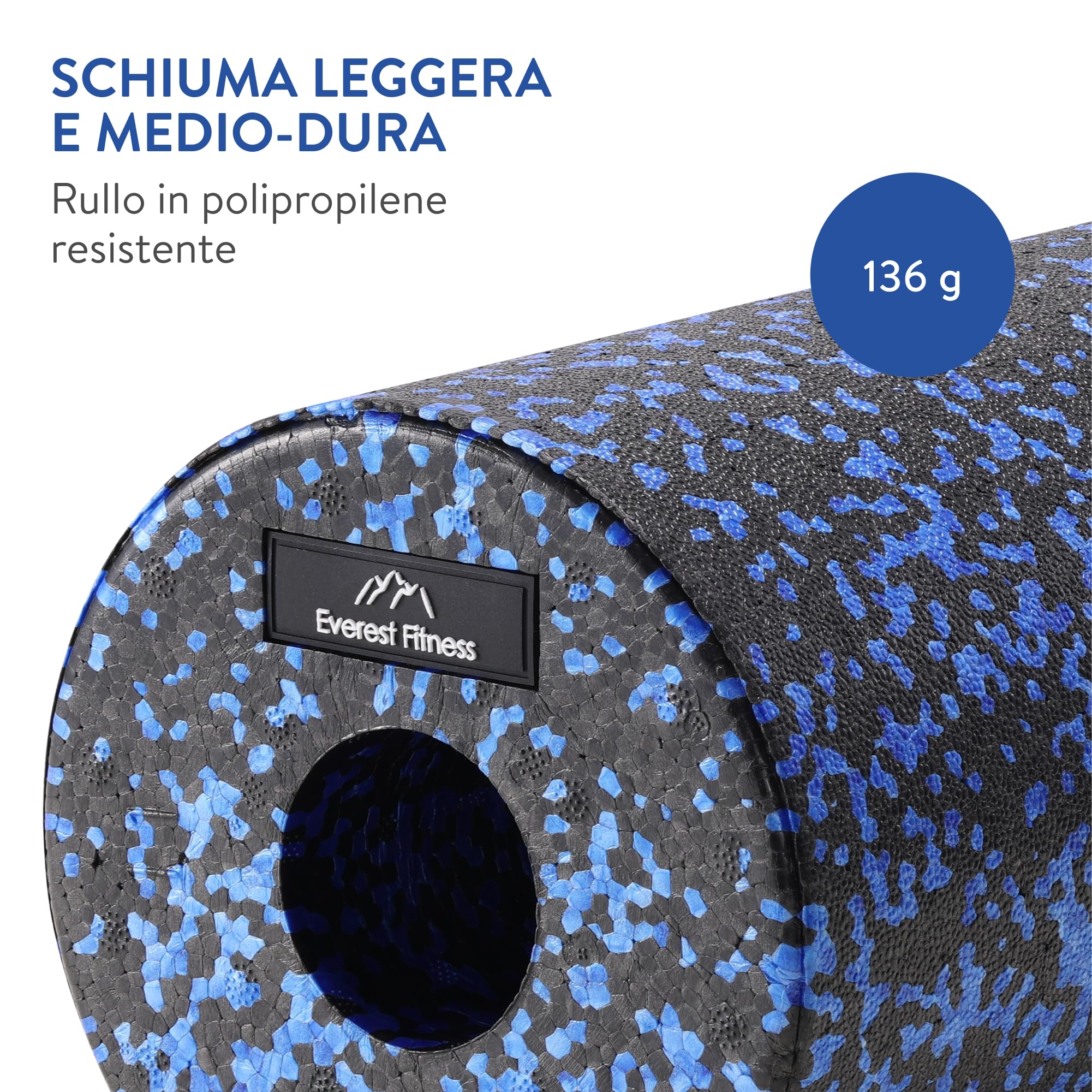 Foam Roller Pilates Liscio - Foam Roller Schiuma Medio Duro - Rullo Massaggio Muscolare Ø 15 x 30 cm - Rullo Schiena Cellulite - Tubo Fitness Palestra Stretching e Yoga