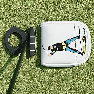 Golf Mallet Putter Cover for DF3 Center Shafted Putter Head Cover Mallet Putter Headcover Magnetic Synthetic Leather Mallet Putter Cover Club Protective Case for Men