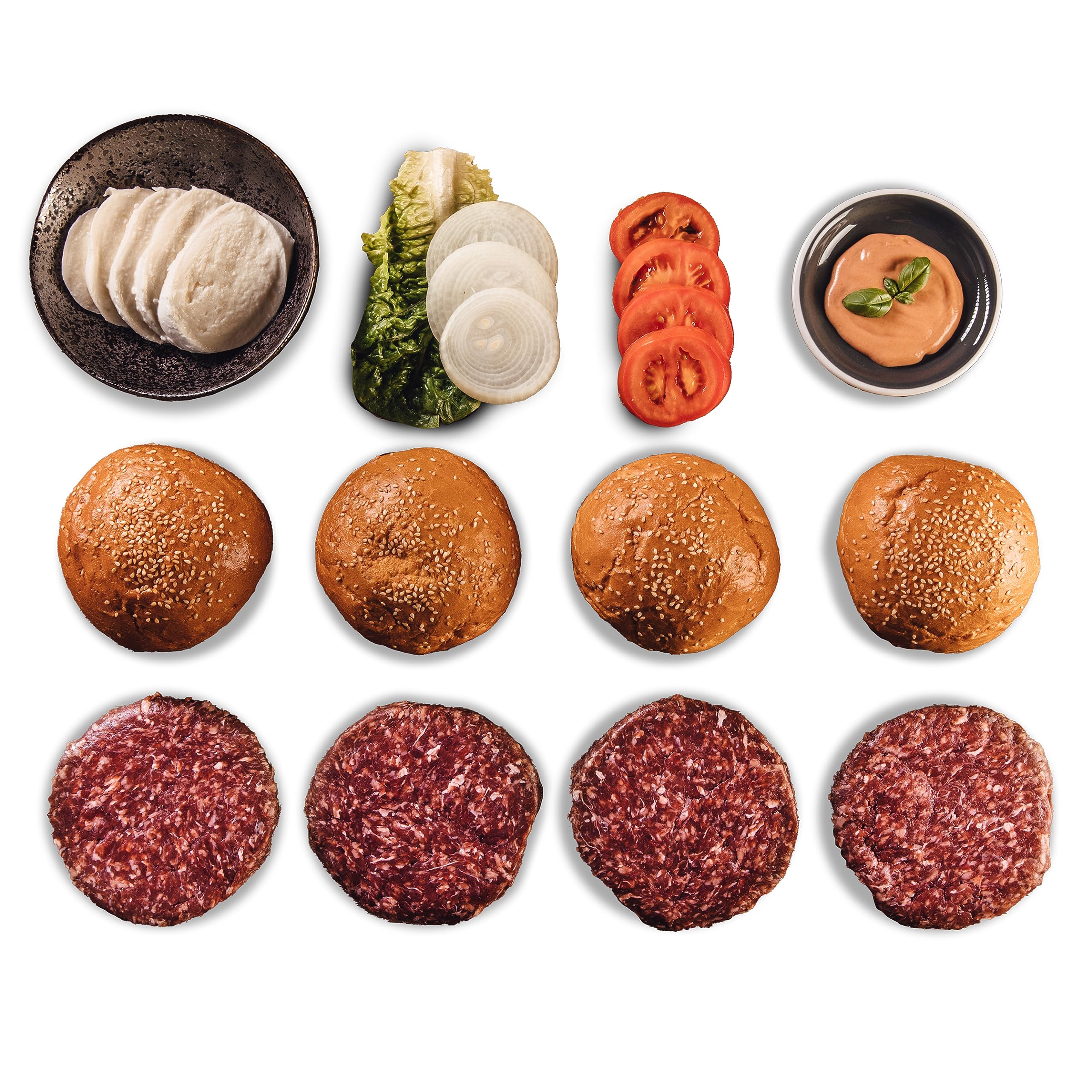 BÜFFEL BILL Burger Box M - 2,5kg I Saftige Gourmet Burger mit Prime Rib Patties, Buns & cremiger Büffelmozzarella I Aus den feinsten Wasserbüffel Cuts