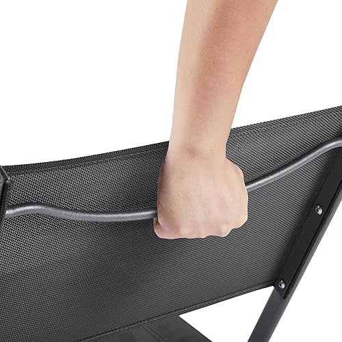 Miniatura 7 de Yaheetech Texteline - Paquete de 4 sillas plegables para exteriores, silla ligera portátil, gran capacidad de peso con marco de acero, cómoda silla