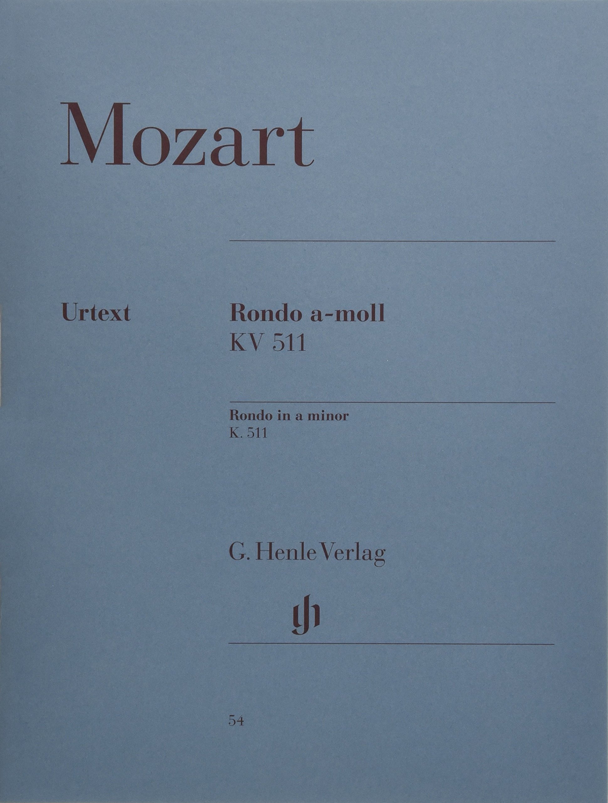 Rondo a minor KV 511 - piano - (HN 54): Instrumentation: Piano solo