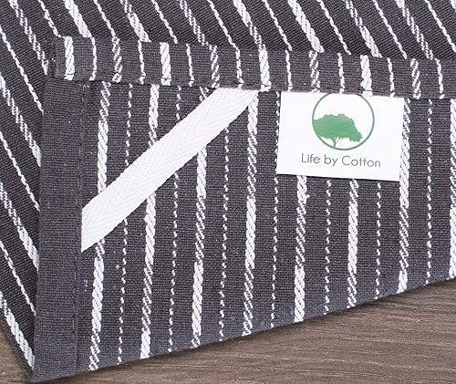 Miniatura 6 de Brookyn Stripe - Juego de 6 toallas de cocina de 18 x 28 pulgadas, color carbón, 100 % algodón, secado rápido, toallas de bar, altamente