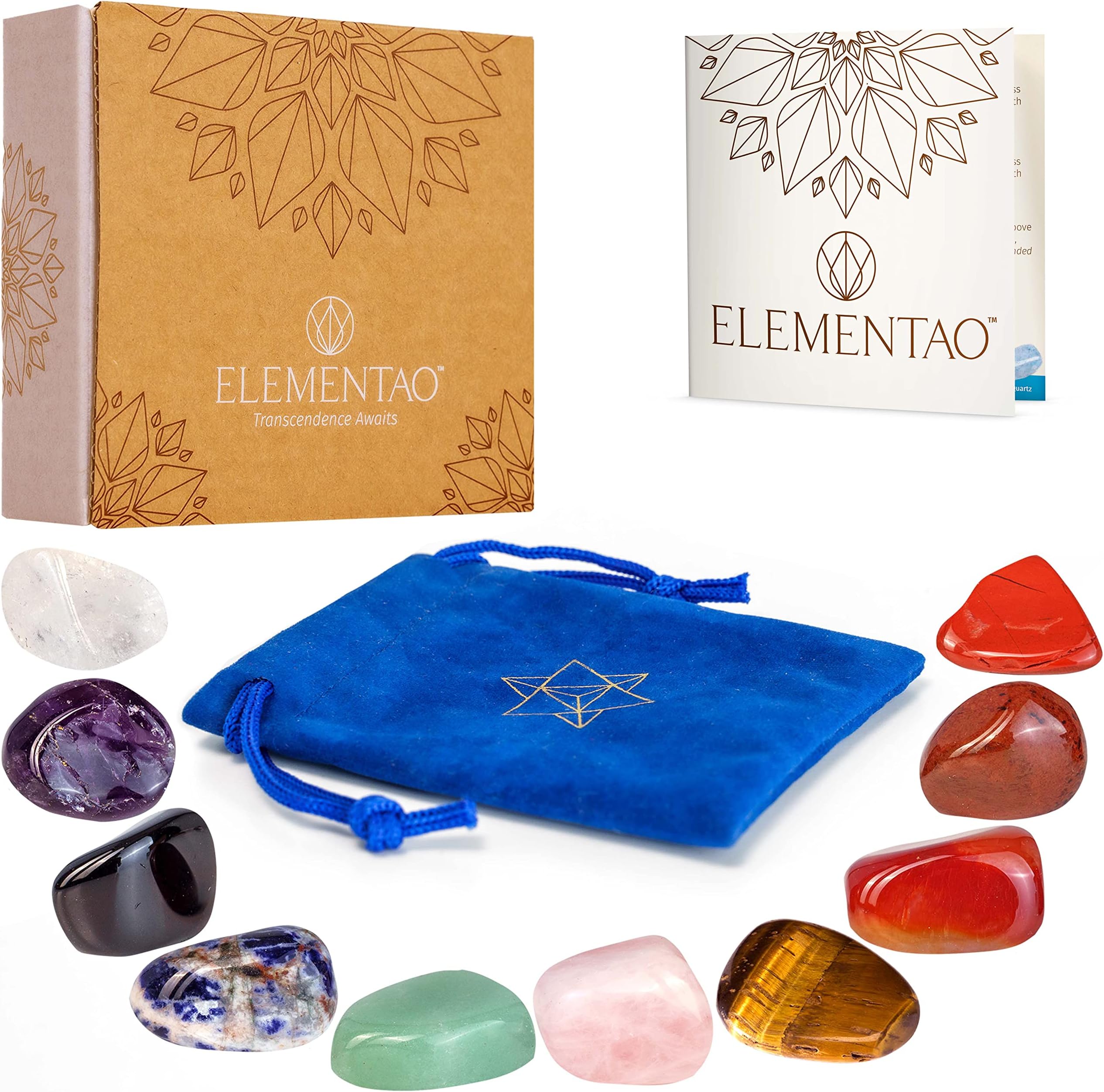 Amazon.com: Healing Crystals & Chakra Gemstones Set - 12 Piece Set with ...