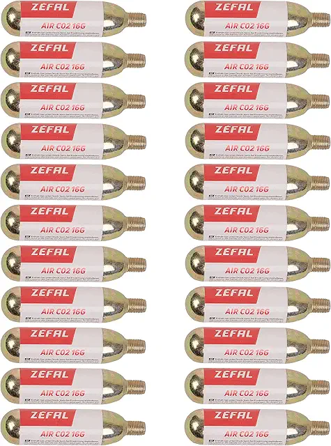 ZEFAL Threaded CO2 Cartridges - Box of 20 for Bicycle Tire Inflation