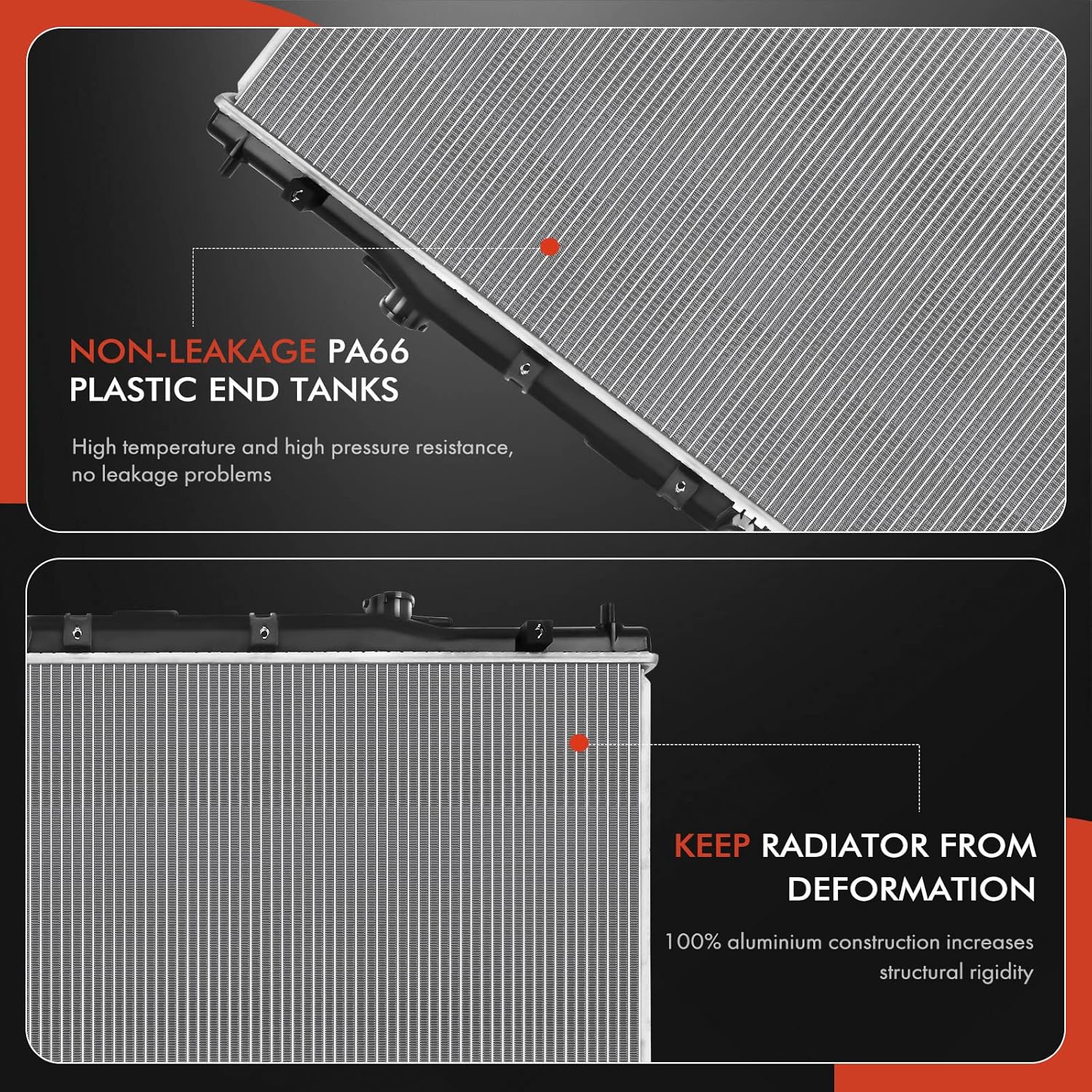 A-Premium Engine Coolant Radiator Assembly Compatible with Honda CR-V 2012 2013 2014 2015 2016, L4 2.4L