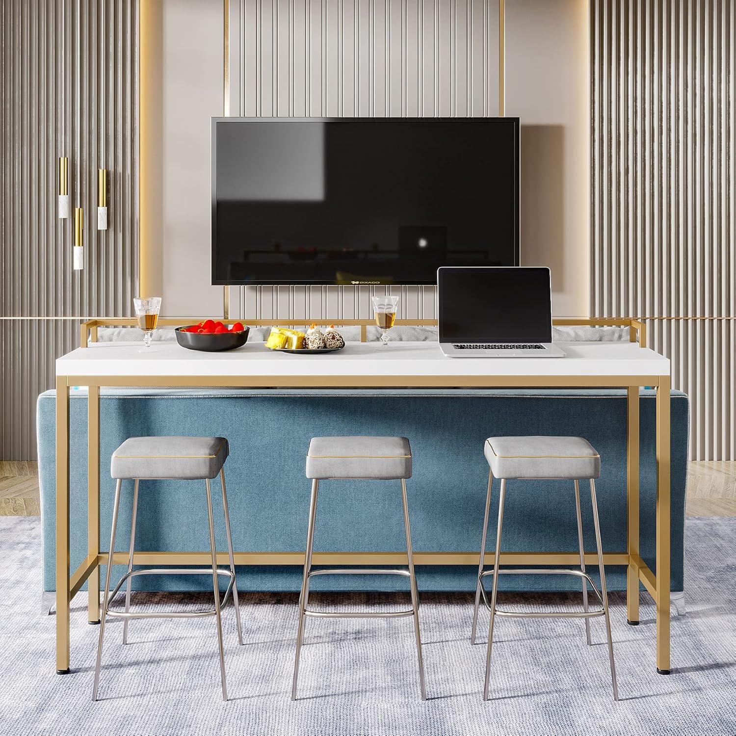 LITTLE TREE Console Table Behind Sofa Couch, 70.9 Inch Long and Narrow Entryway Table