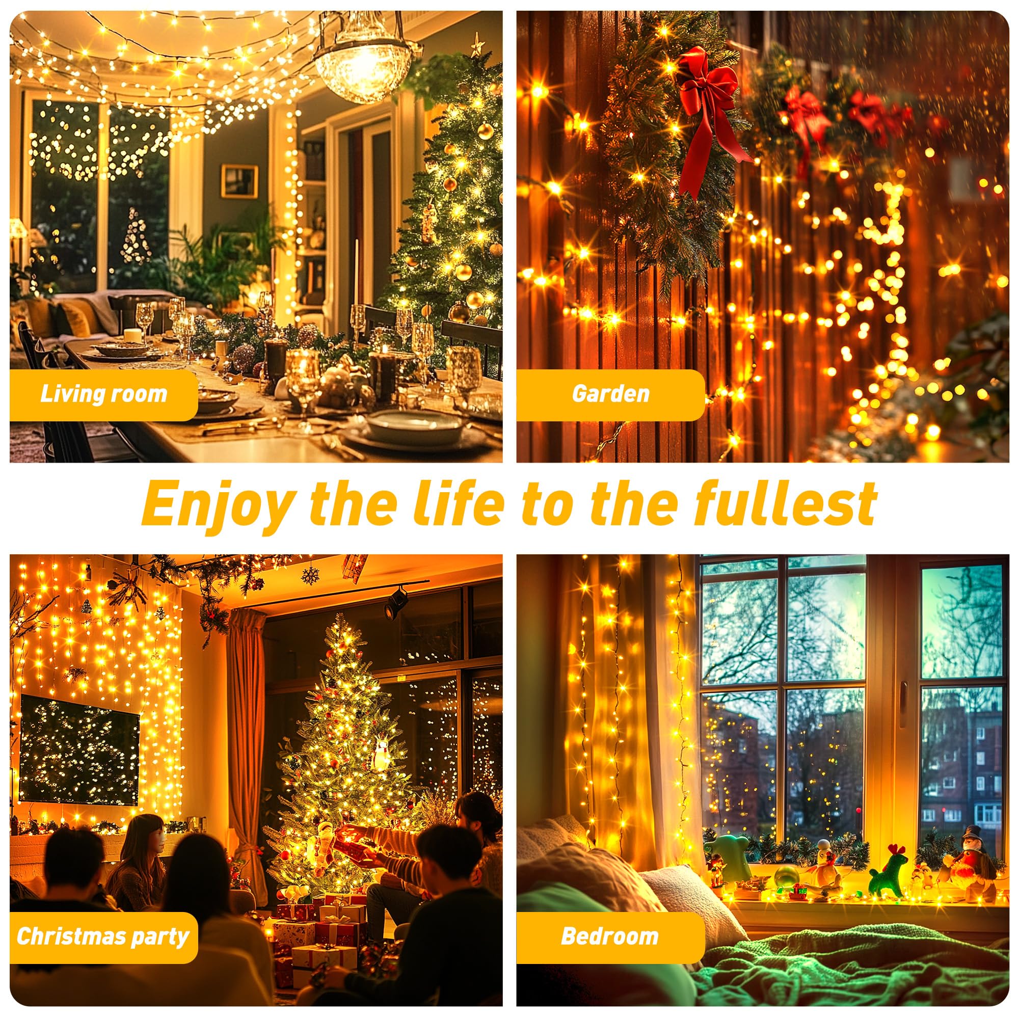 Auriostar Lichterkette Weihnachtsbaum Außen Innen - 80m 800 LED Lichterkette Außen Strom mit Fernbedienung Timer, Wasserdicht 8 Modi Lichterkette Weihnachtsbeleuchtung für Weihnachten Garten Party