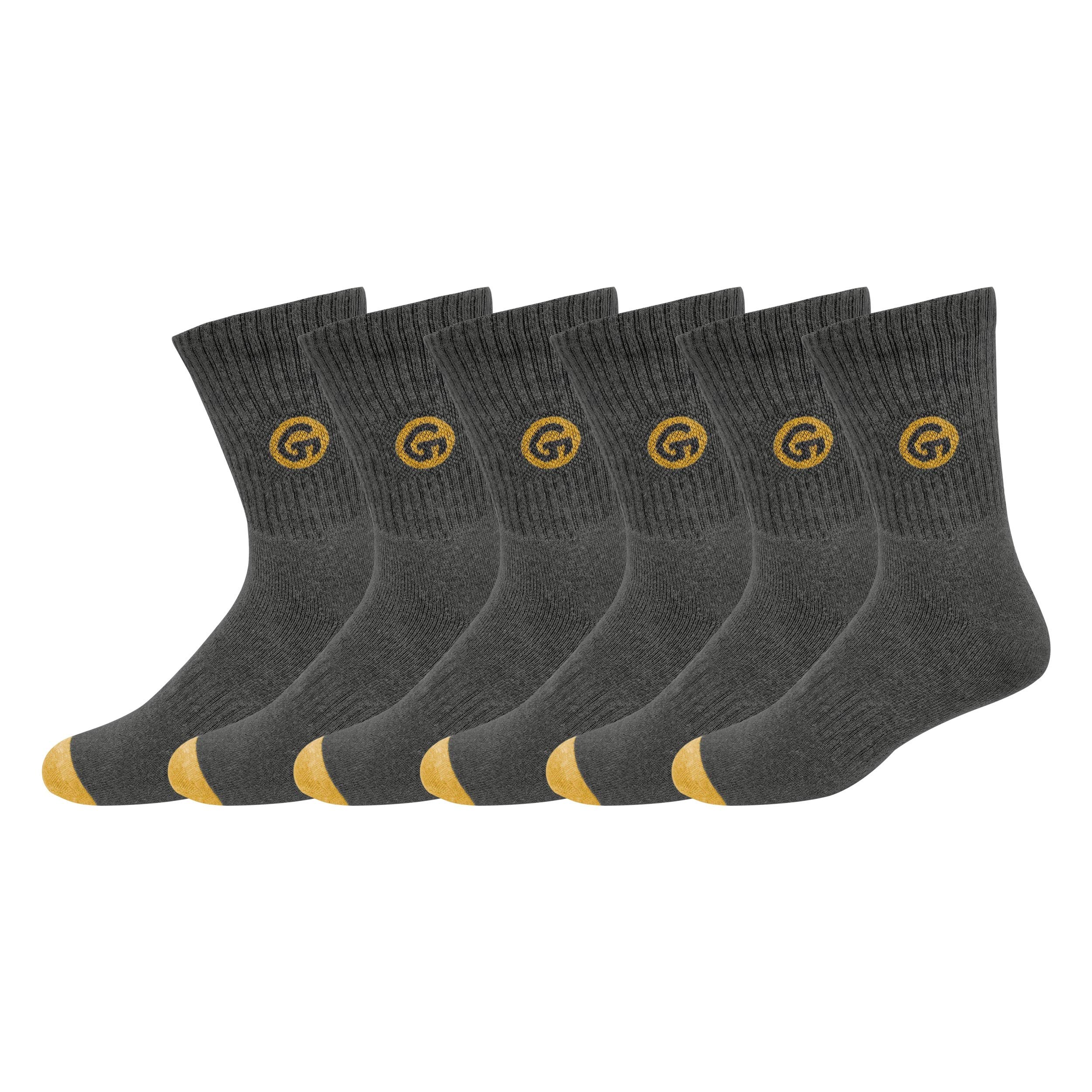 GLINTO Men's Premium Cushioned Cotton Athletic Crew Socks, (3 or 6 Packs,Free Size)