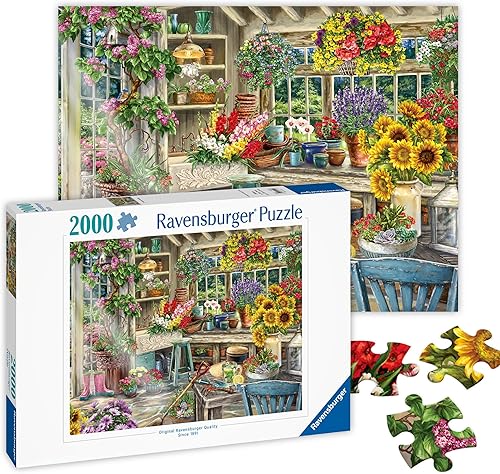 Ravensburger - Gardener's Paradise - Rompecabezas de 2000 piezas - Disfruta de colores impresionantes y vibrantes en una tienda llena de hermosas