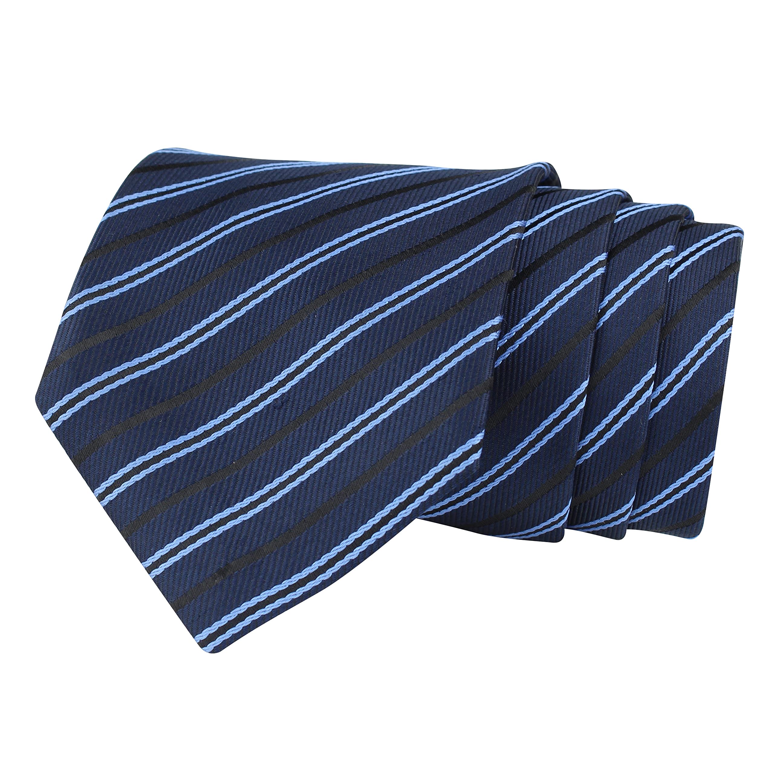 kovove Kavove The Striped Treat Blue Necktie For Men-picture-3