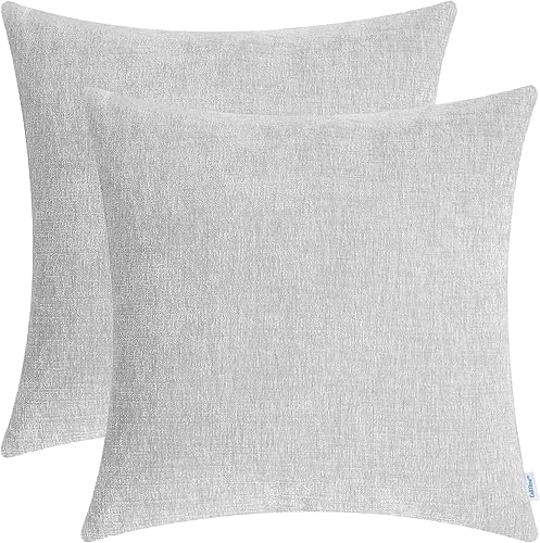 CaliTime Juego de 2 fundas acogedoras de cojines para sofá o decoración del hogar, de felpilla suave teñida y color liso