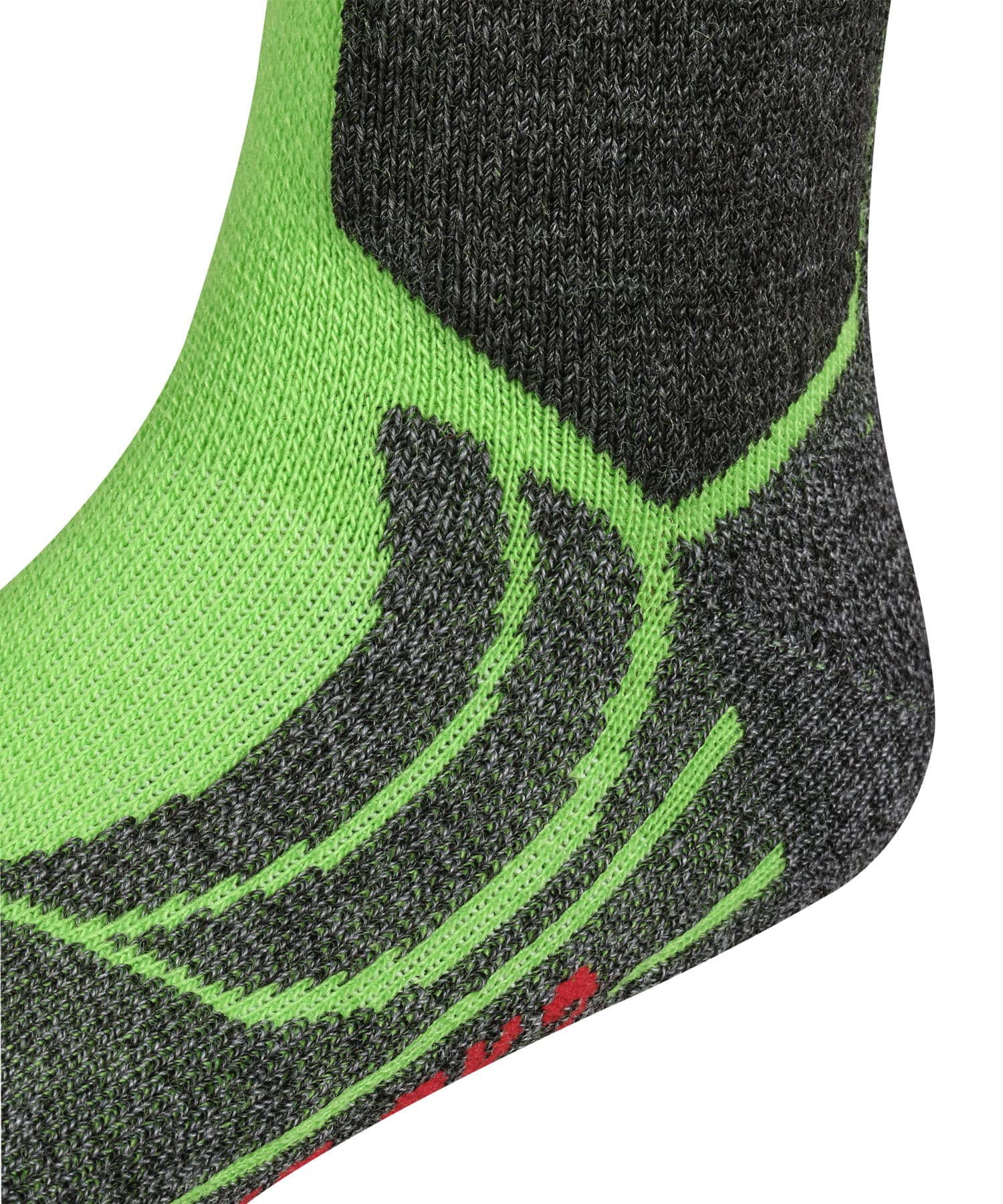 FALKE Uniseks - dzieci Skarpety narciarskie SK2 Intermediate K Kh Wełna ciepłe grube 1 Para, Zielony Vivid Green 7231, 31-34