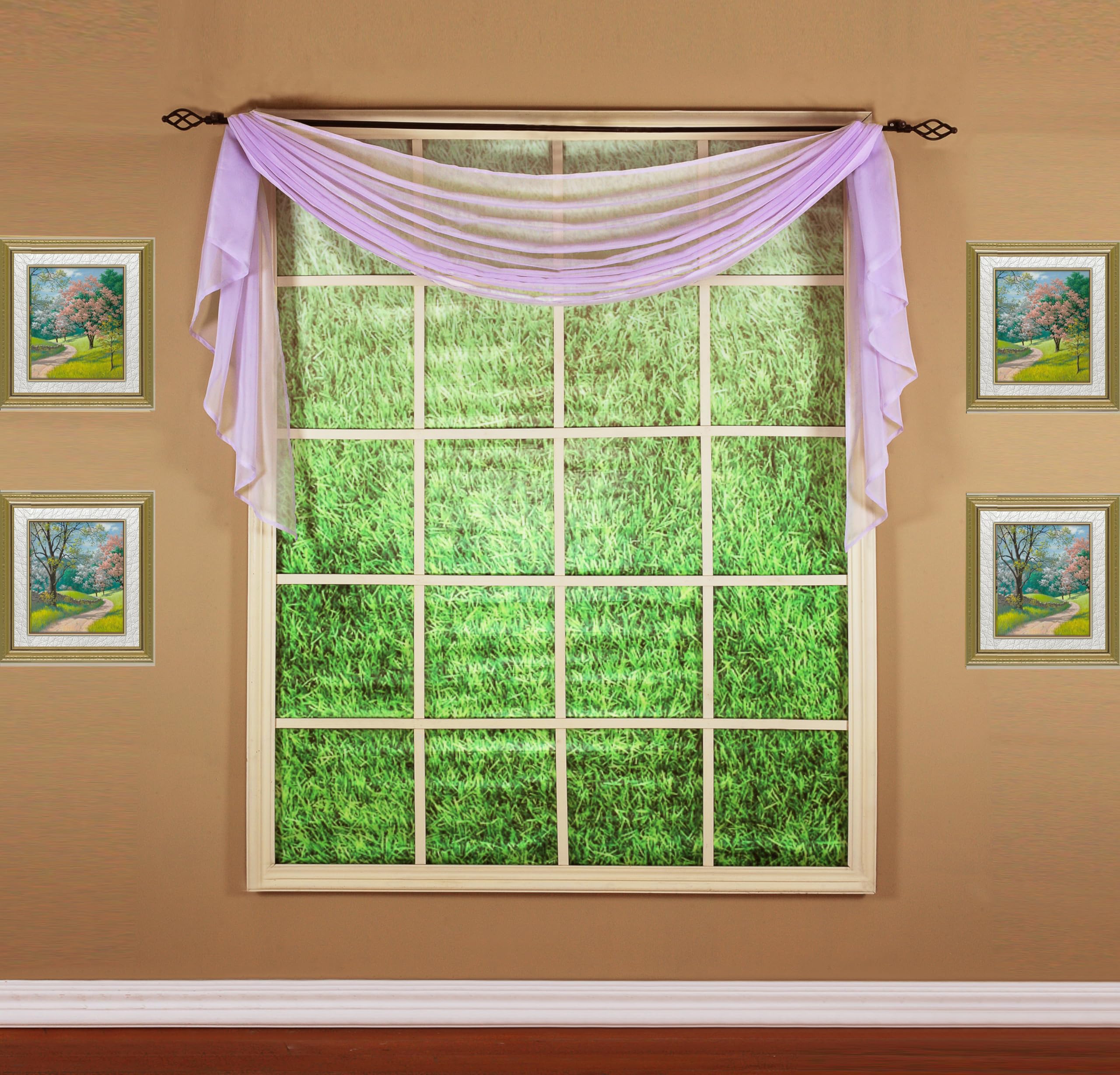 Today's Curtain Emelia Original Voile Scarf 144", Lilac, 45" W x 144" L