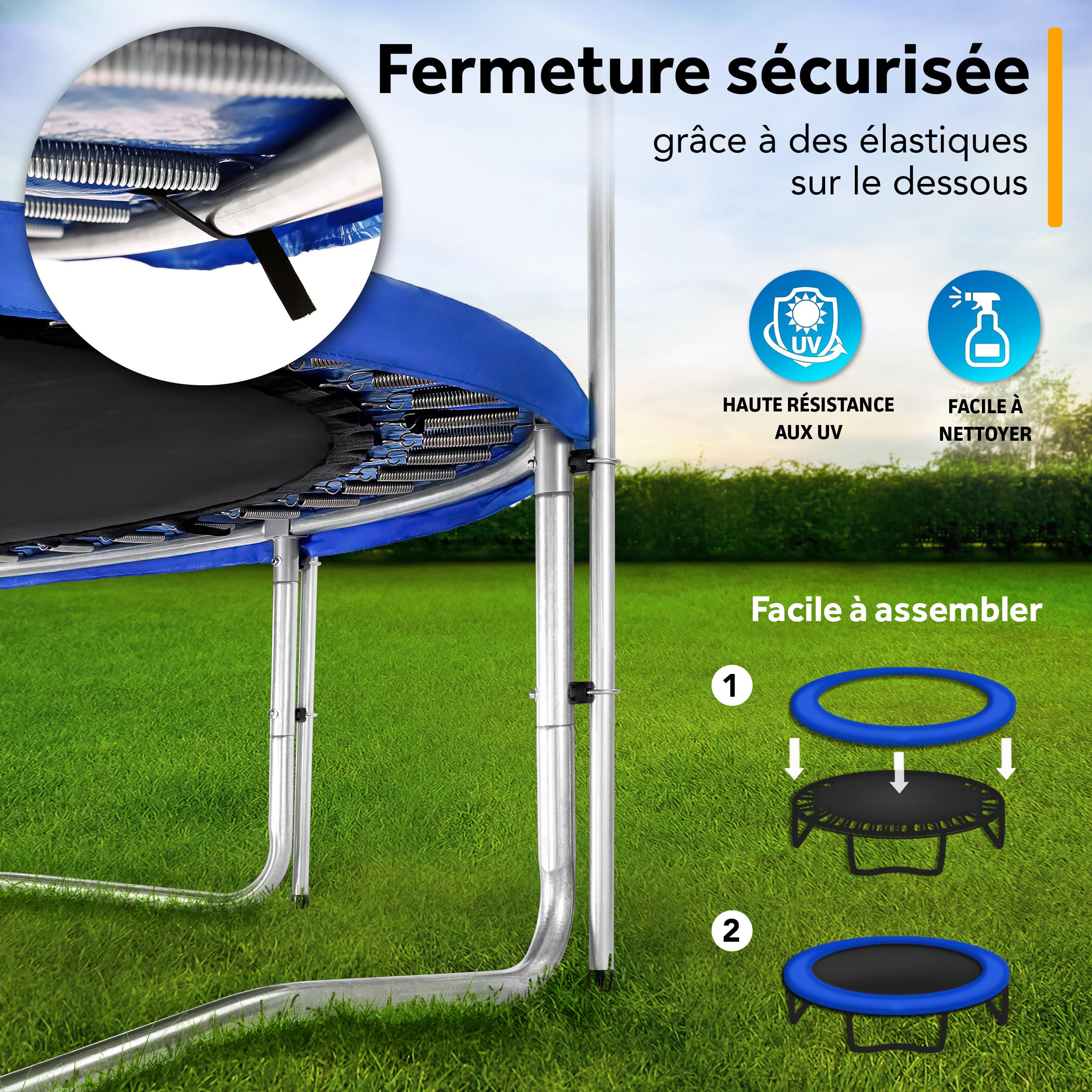 KIDUKU® 244 305 366 427 cm Coussin de Protection pour Trampoline Couverture Rembourrage | résistant aux intempéries | aux UV et au Gel