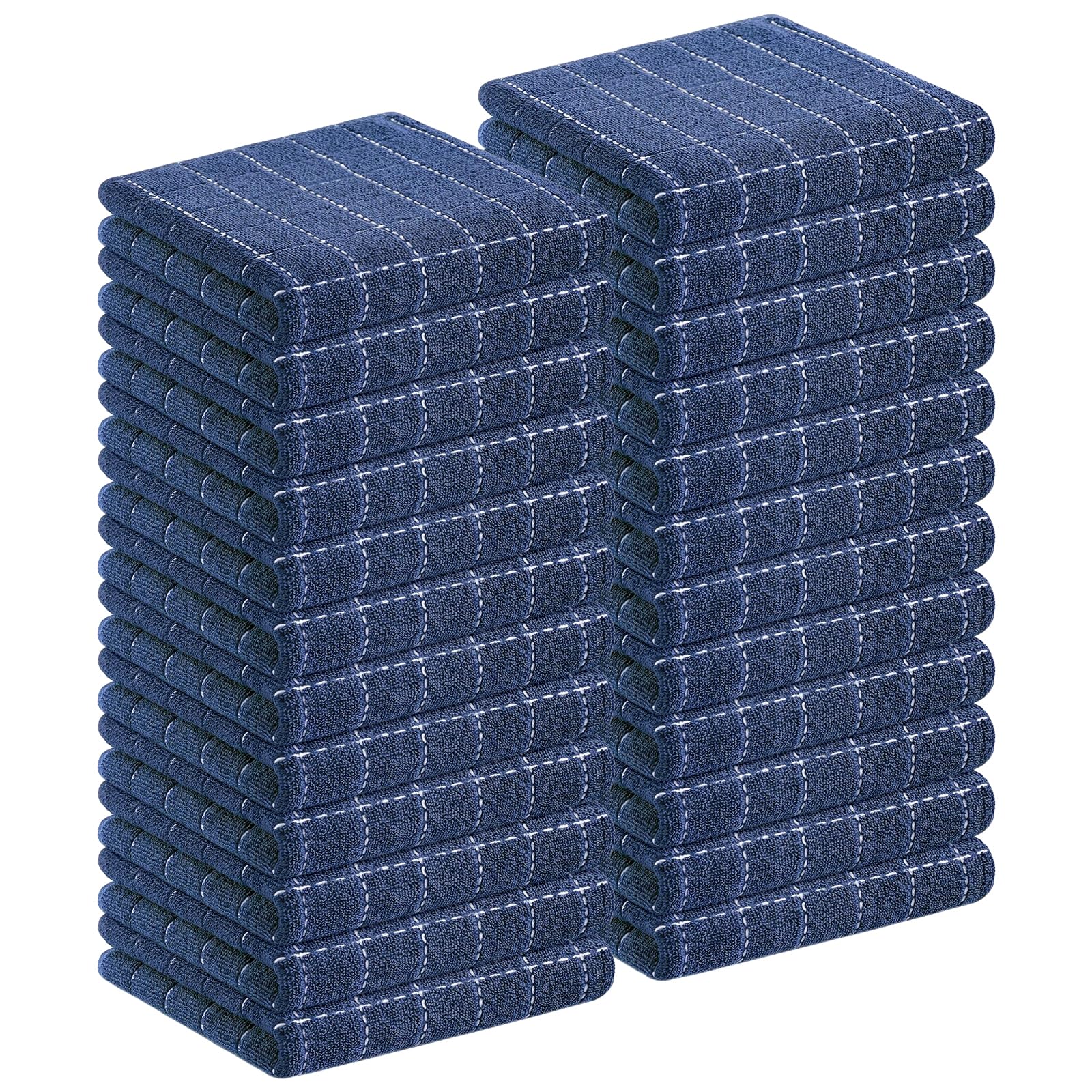Homaxy 100% Cotton Terry Kitchen Towels, 24 Pack, Navy Blue | Ultra Soft and Absorbent Dish Towels for Kitchen, Suitable for Drying and Washing Dishes