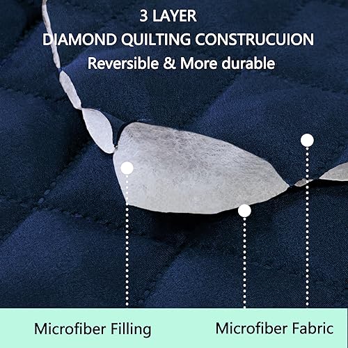 Miniatura 3 de Fundas para silla reclinable, reversible, funda de sofá para mascotas, protector de muebles para niños perezosos (silla de 23 pulgadas, azul