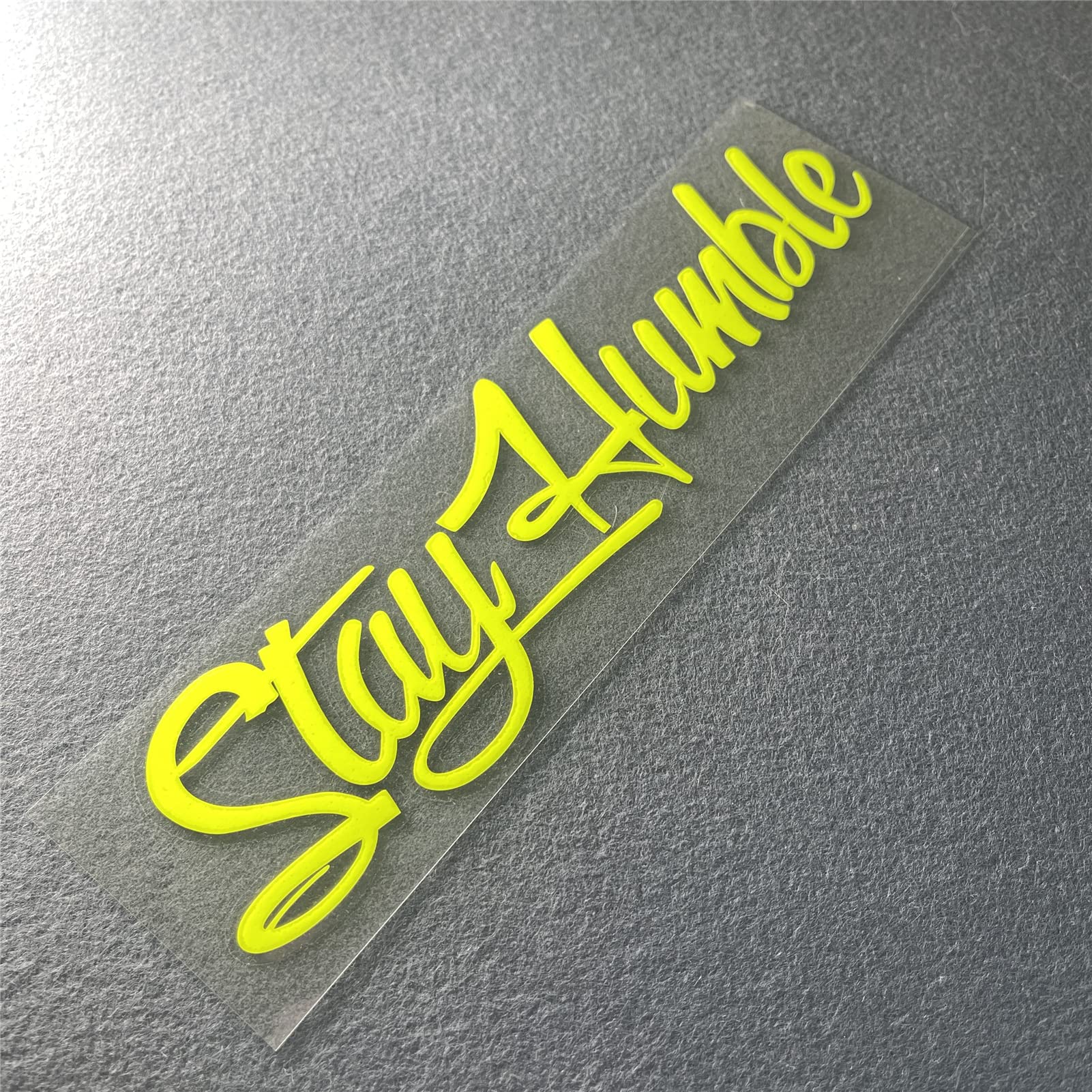 Car Stickers for Stay Humble Auto Front Rear Windshield Window Decal Vans Truck Window Tail Decoration (Fluorescent Yellow, 500x125mm)
