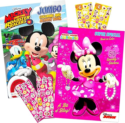 Miniatura 4 de Minnie Mouse Mini - Mochila preescolar de 11 pulgadas paquete de viaje con 2 libros para colorear y 300 calcomanías Rosado Mochila Minnie Mouse mini