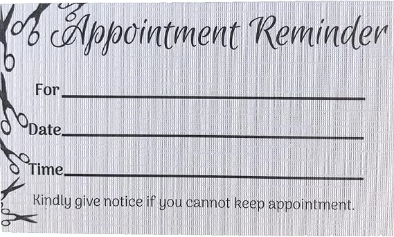 Amazon com : Scissors Appointment Reminder Cards (3 5 quot X 2 quot 100 Pack Amazon com : Scissors Appointment Reminder Cards (3 5 quot X 2 quot 100 Pack