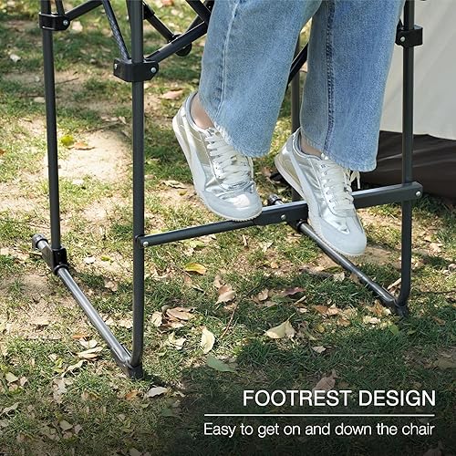 Miniatura 7 de Silla plegable portátil de 29 pulgadas de altura de asiento, silla de directores plegable, taburete de altura de barra con mesa auxiliar y bolsa de