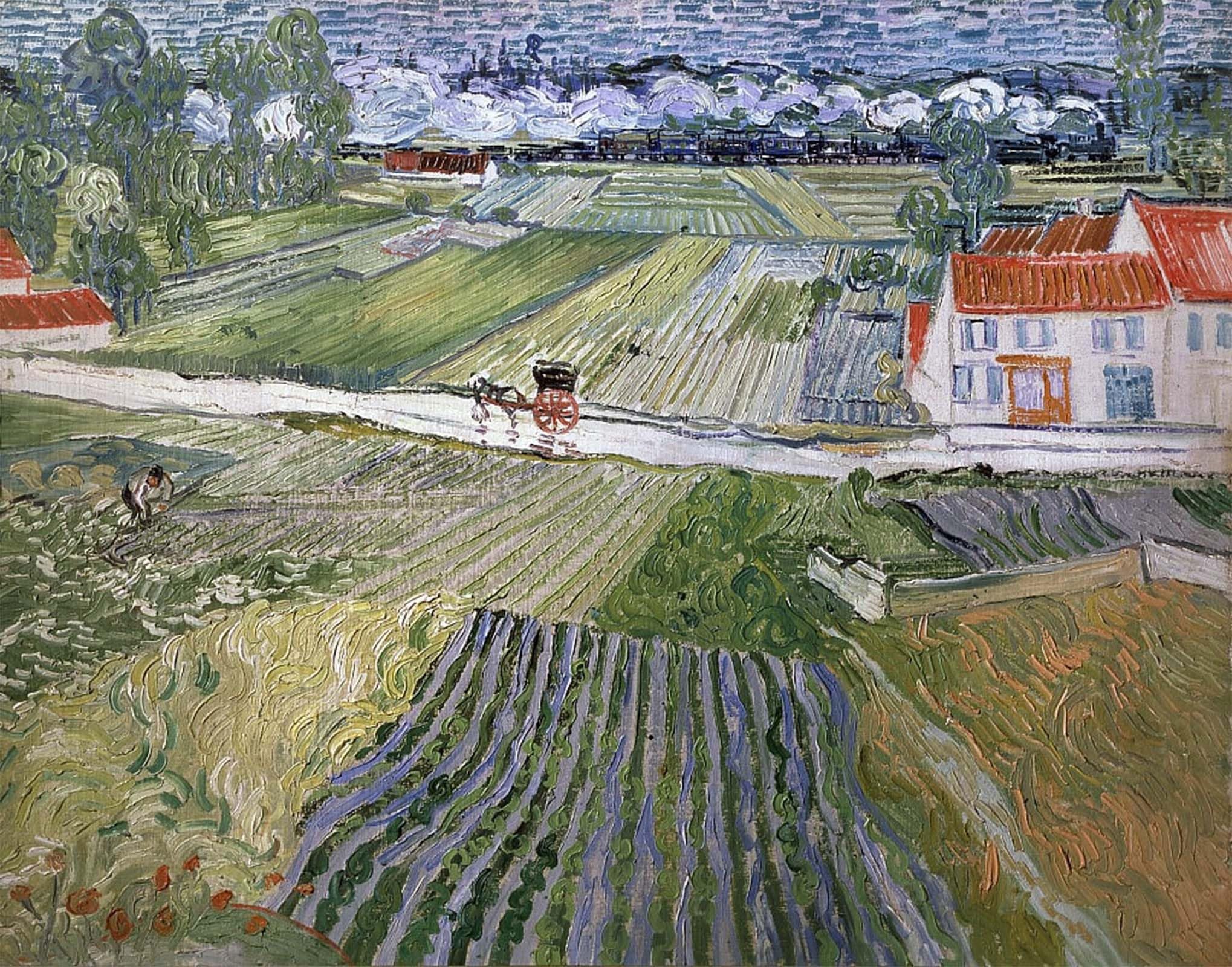 ARTXLXXBN Famous Painting Canvas Artwork Graffiti Print Landscape At Auvers After Rain Portrait Canvas Image for Home Decor 60x90cm