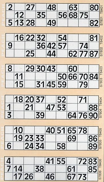 Thomas & Anca Club Supplies Ltd 600 Bingo Tickets - Pad of Peach 6 to View Flyers