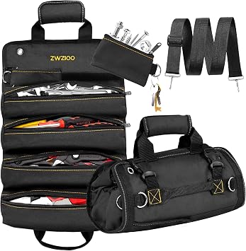 Fathers Day Gift for Husband Dad Men, Tool Bag Roll Up, Fathers Day Gift from Daughter Wife Son, Anniversary Birthday Gifts for Men Him, Portable Tool Storage for Mechanic Welding Electrician