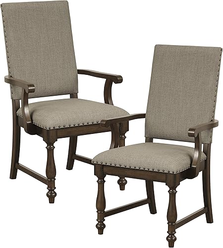 Miniatura 10 de Lexicon Emmeline - Silla auxiliar de comedor (juego de 2), color marrón