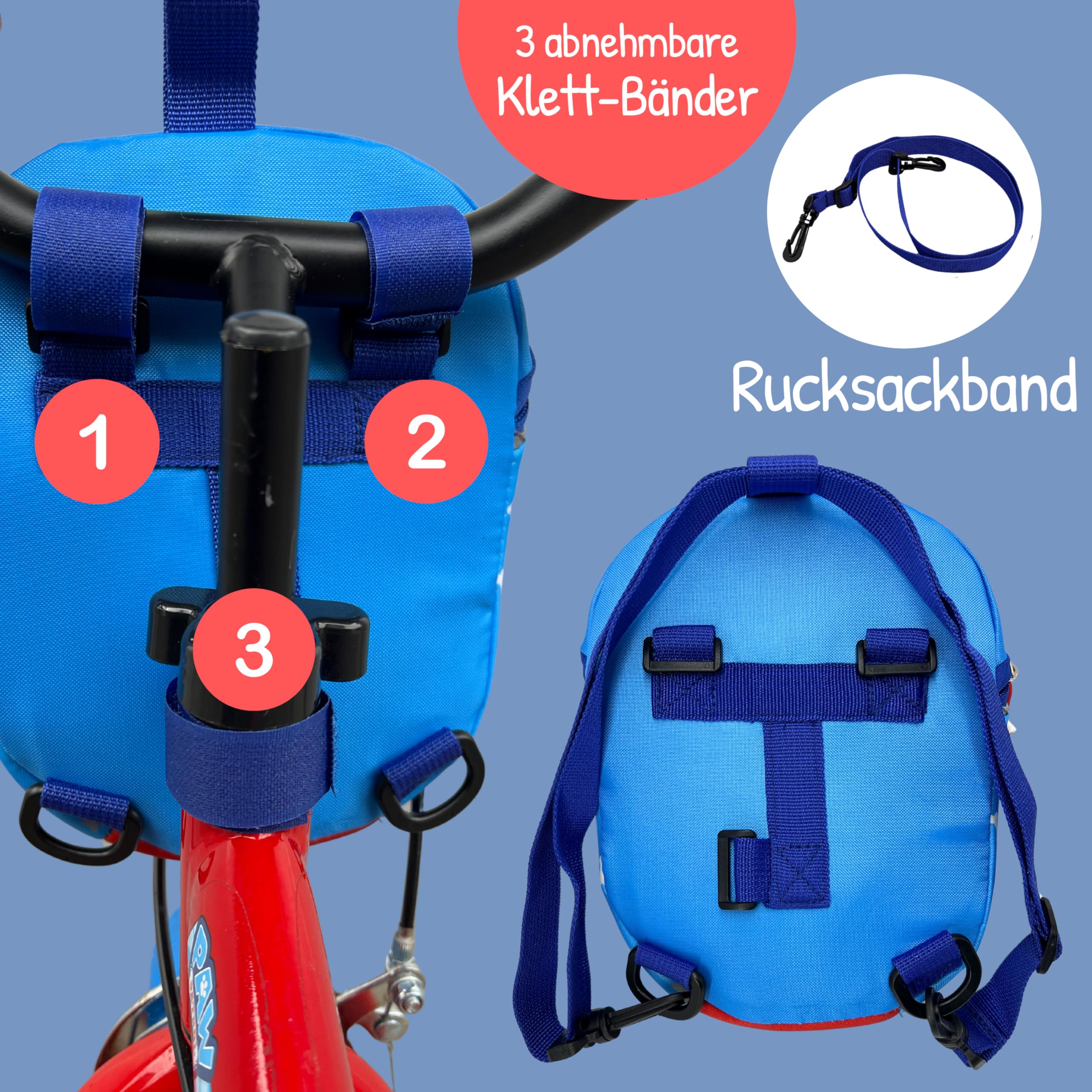 HECKBO 2-in-1 Kinder Lenkertasche & Rucksack - Hund
