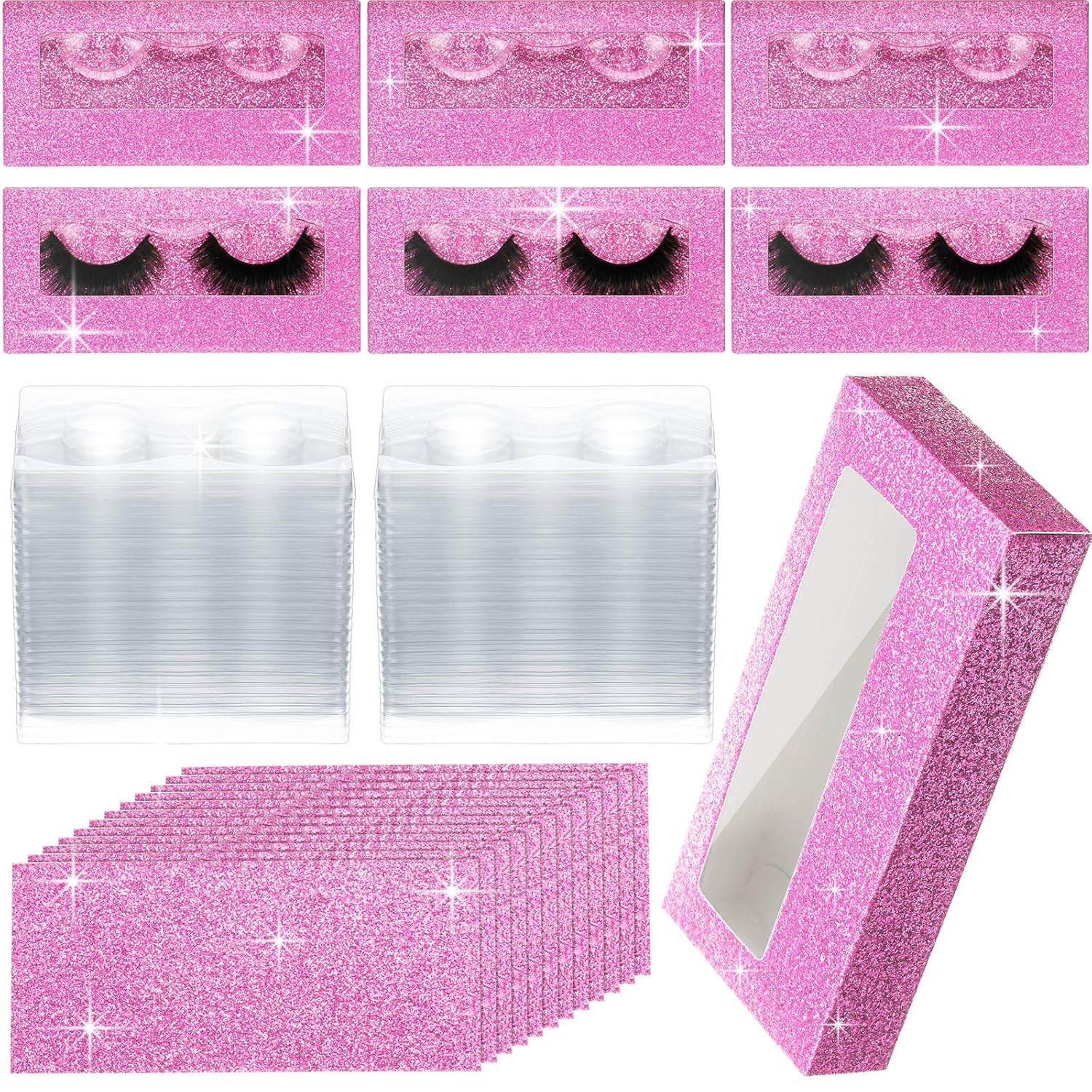 50 Sets Empty Eyelash Case Set, Include 50 Empty Eyelash